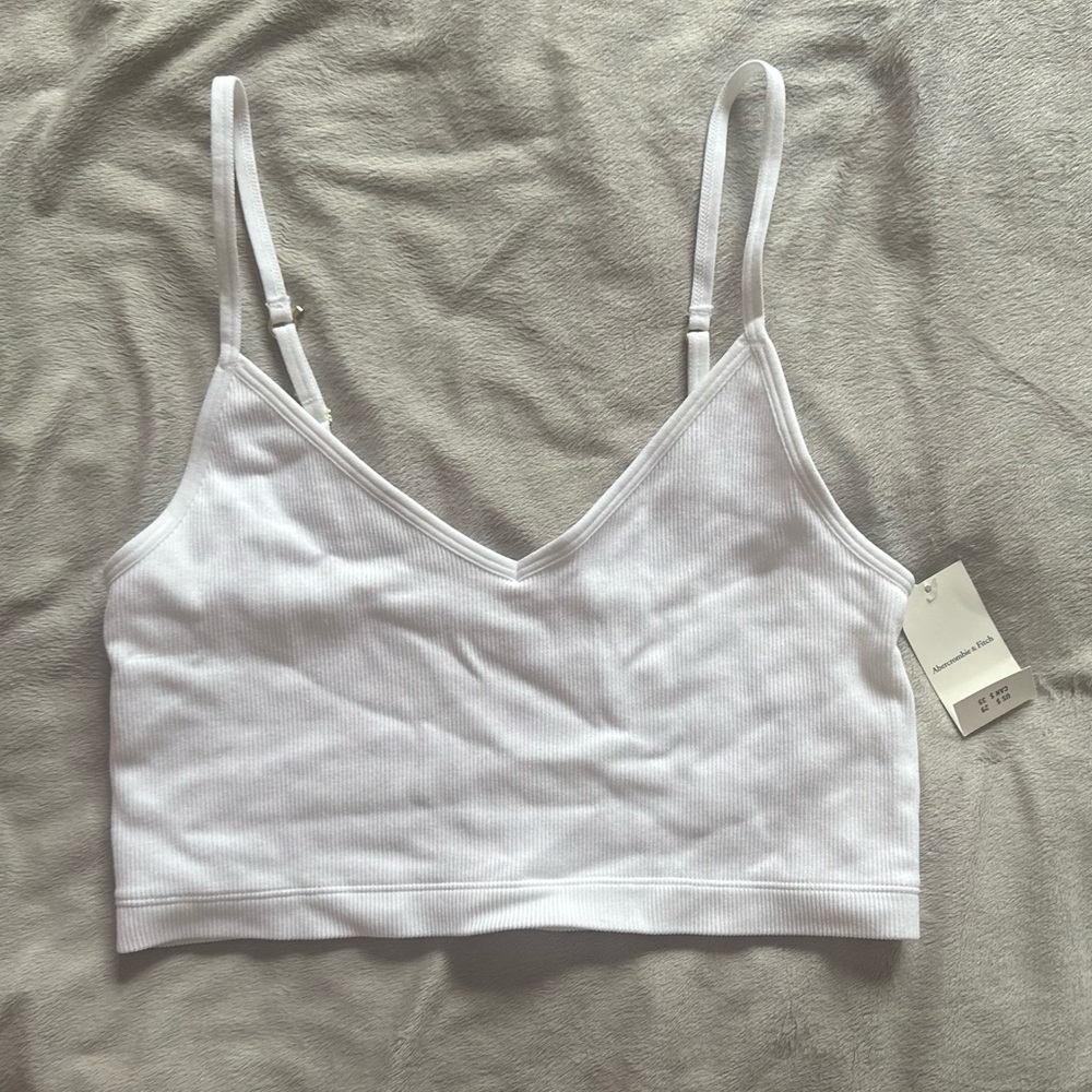 White Ribbed Bralette